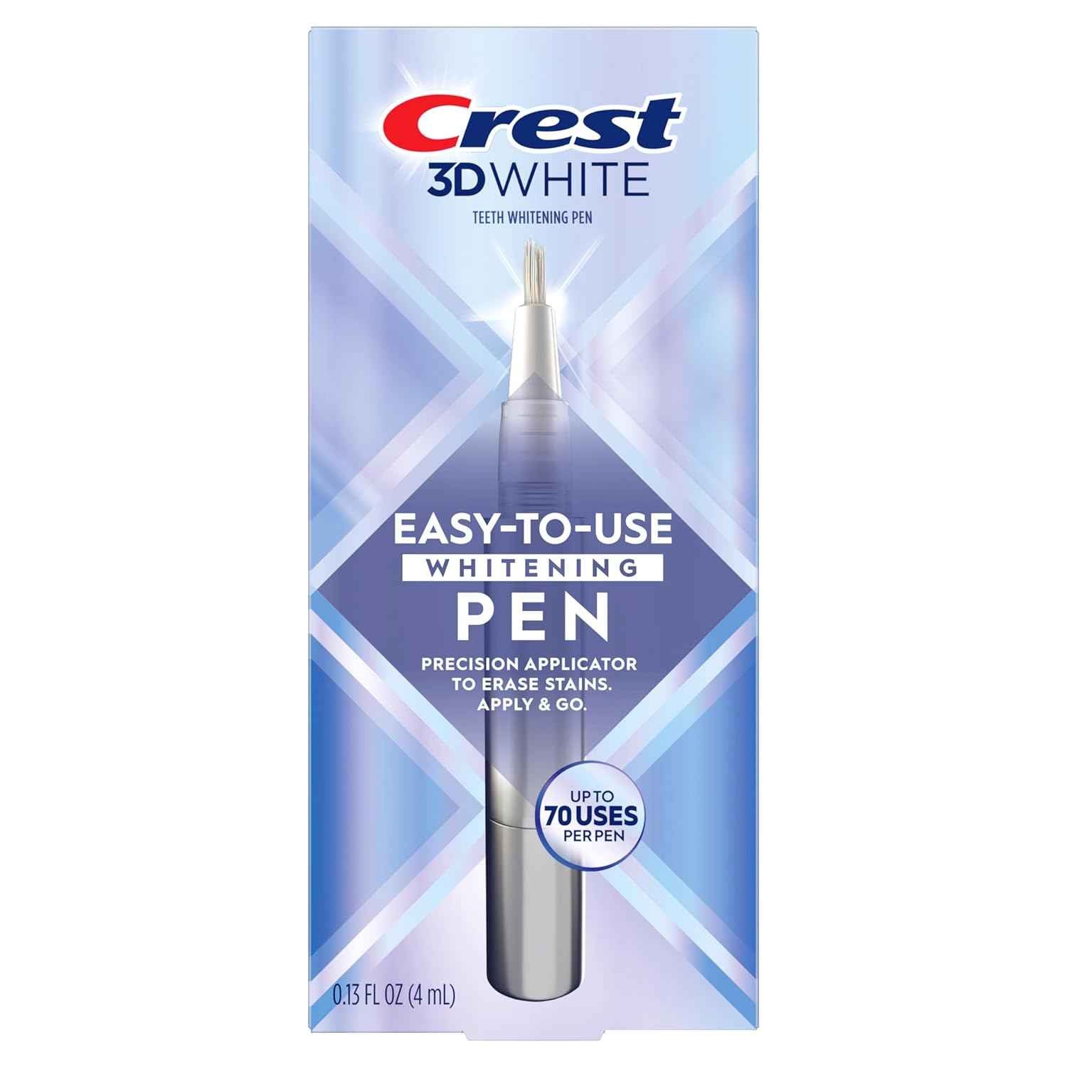 Crest 3DWhite Teeth Whitening Pen – Easy to Use, Erases Surface Stains – Up to 75 Uses per Pen – Convenient, On-The-Go Teeth Whitening Solution