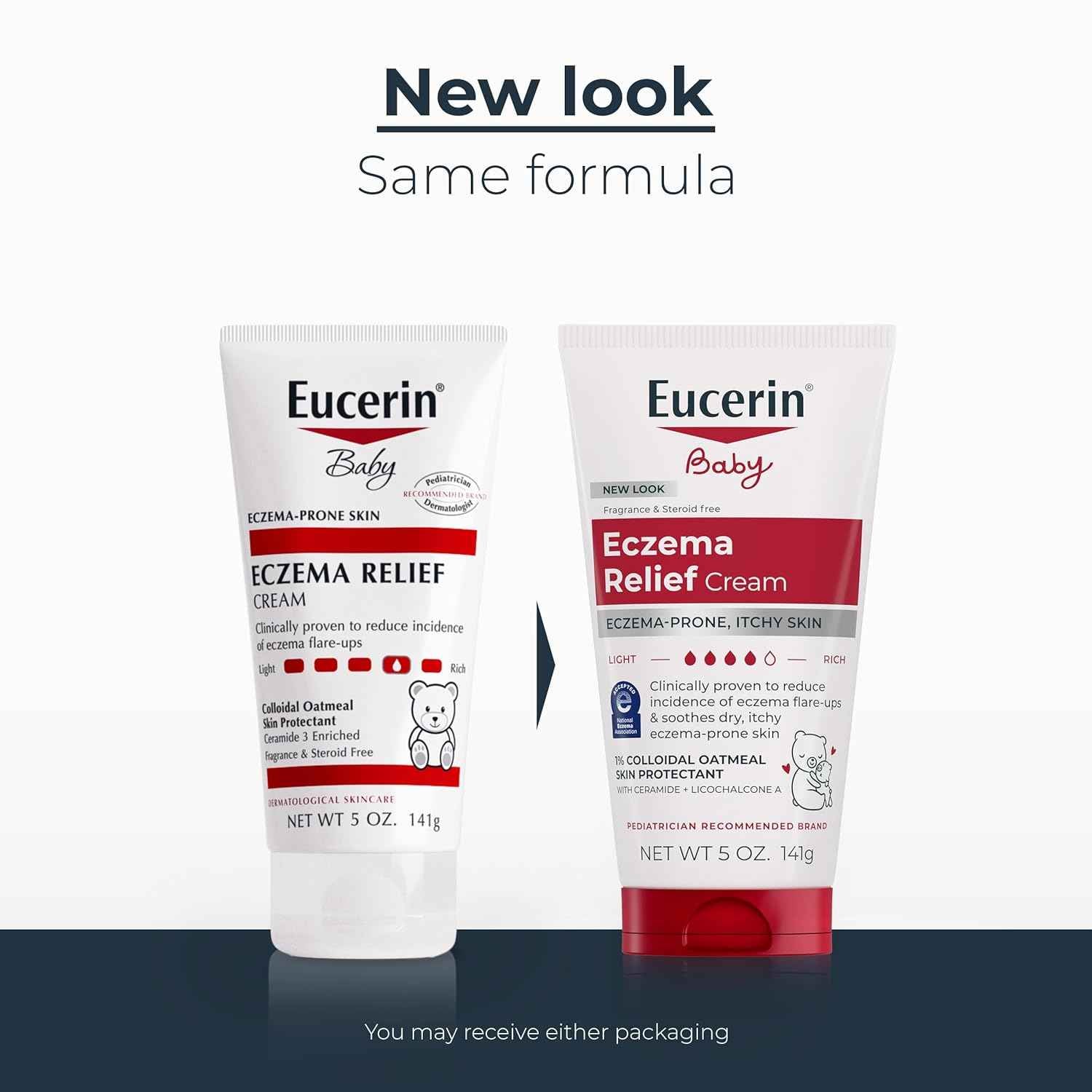 Eucerin Baby Eczema Relief Body Cream, Steroid & Fragrance Free for 3+ Months of Age, 5 oz. Tube