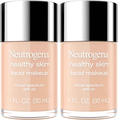 Neutrogena Healthy Skin Liquid Foundation Makeup with Broad Spectrum SPF 20 Sunscreen, Lightweight, Medium Coverage Makeup with Sunscreen and Pro-Vitamin B5