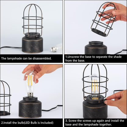 Haian_Support_𝗦𝗺𝗮𝗹𝗹_𝗧𝗼𝘂𝗰𝗵_𝗧𝗮𝗯𝗹𝗲_𝗟𝗮𝗺𝗽_for_Small_Spaces_-_3_Way_Dimmable_Industrial_Bedside_Lamp_-_Steampunk_Antique_Nightstand_Desk_for_Bedroom,_Living_Room_(Bulb_Included)