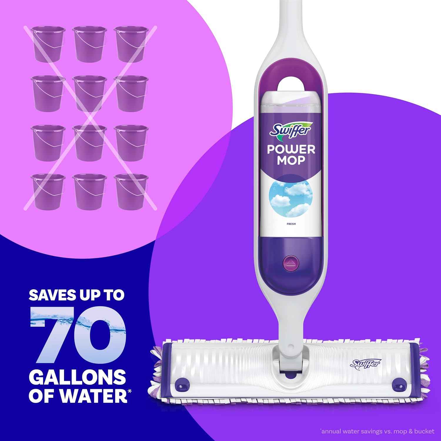 Swiffer PowerMop Floor Cleaning Solution, PowerMop Refills, Floor Cleaner for Mopping