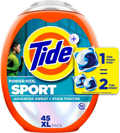 Tide Power Pods Sport Laundry Detergent Pacs, Advanced Sweat + Stain Fighter