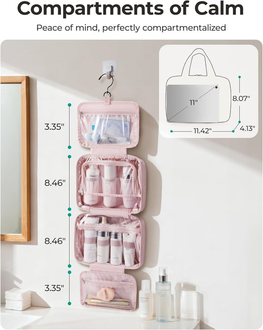 BAGSMART_Travel_Toiletry_Bag_for_women,_Portable_Hanging_Hook_Makeup_Bag_Organizer,_Waterproof_Makeup_Cosmetic_Bag,_for_Full-Size_Accessories,_Toiletries,Black