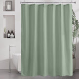 Amazer Shower Liner Cloth Waterproof, White Shower Curtain Liner Fabric with Weighted Stones, Washable Shower Curtain and Liner 2-in-1, 120G Heavy Duty, 12 Grommet Holes