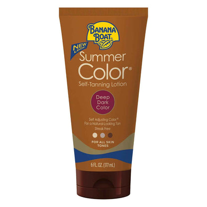 Banana Boat, Summer Color Self-Tanning Lotion, Deep Dark Color for All Skin Tones, 6 oz
