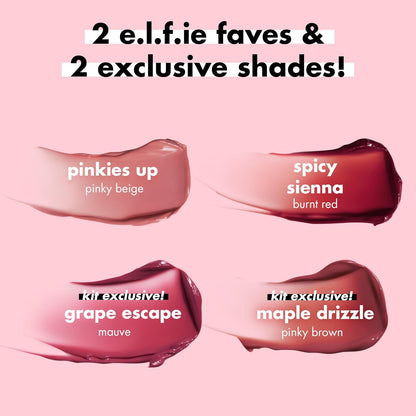 e.l.f._Glossy_Lip_Stain_Shades_4_Days_Kit,_Long-Lasting_Lip_Stains_For_A_Sheer_Pop_Of_Color_&_Subtle_Gloss_Finish,_Vegan_&_Cruelty-Free,_4_Shades
