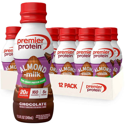 Premier Protein Non-Dairy Plant Based Almondmilk Protein Shake – 20g Protein, 5g Sugar, 11.5 Fl oz
