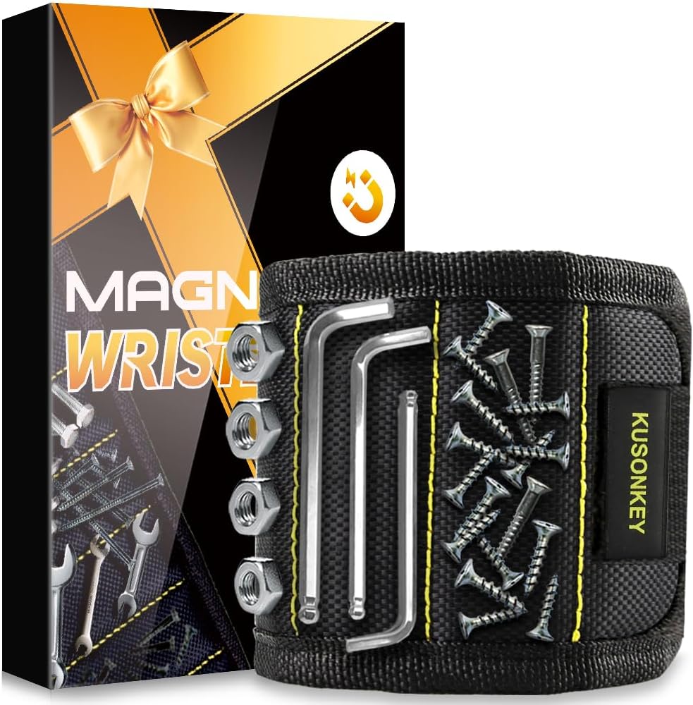 Valentines_Day_Gifts_for_Him,KUSONKEY_Magnetic_Wristband_Tool_Gift_for_Men_Who_have_Everything,Wrist_Magnetic_Screw_Holder_with_Strong_Magnets_for_Holding_Screws_Tool_for_Dad,Electrician