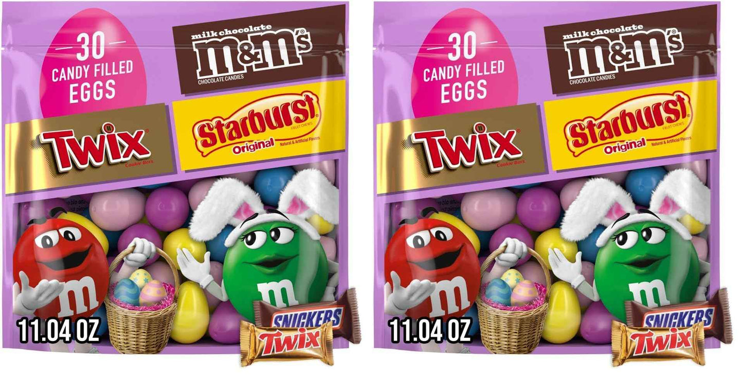 M&M'S, SKITTLES Original, SNICKERS, MILKY WAY & STARBURST Chocolate and Fruity Easter Candy for Easter Baskets and Eggs, 27.27 Ounce Bag