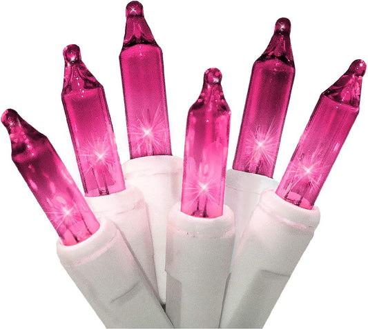 612_Vermont_100_Pink_Christmas_Lights_on_a_White_Wire_String,_UL_Approved,_Indoor/Outdoor_Use,_18’_of_Lighted_Length,_20’_of_Total_Length