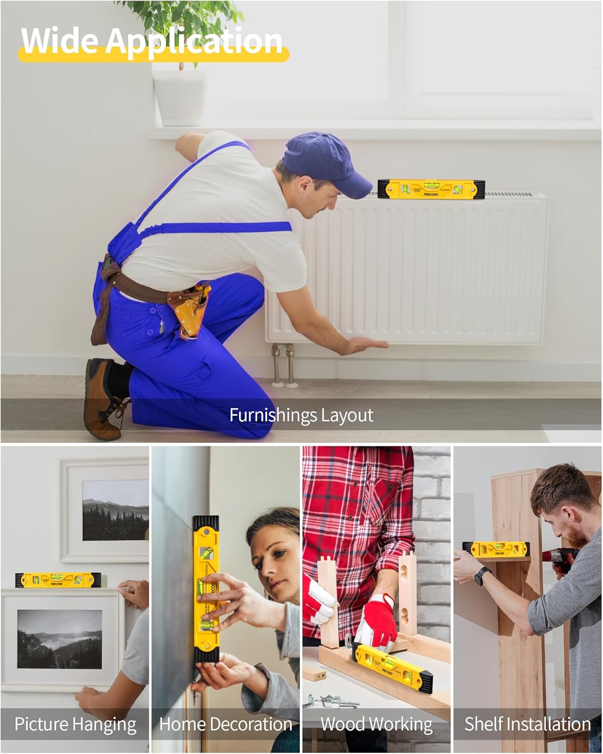 Torpedo_Level_Magnetic,_Firecore_9_Inch_Shockproof_Small_Leveler_Tool_with_3_Bubble_Spirit_Level_45_90_180_Degree,_Construction_Levelers_for_Hanging_Pictures_Install_Shelf_Home_Renovation