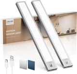 Under Cabinet Kitchen Lights, Motion Sensor Dimmable 30cm 2200mAh 6500K LED Under Counter Rechargeable Wardrobe Indoor Night Lights for Kitchen Shelf Stairs Closet 2 Pack