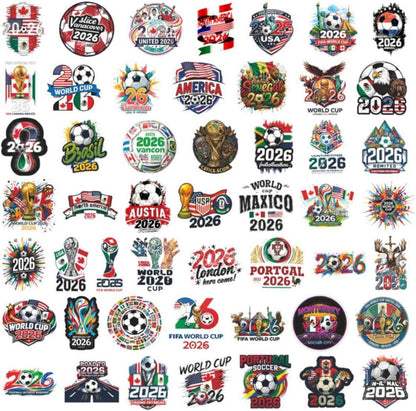 World Cup Football Soccer Stickers Soccer Water Bottle Stickers,Soccer Party Sport Stickers Vinyl Waterproof Laptop Sticker,Graffiti Decals Gifts for Helmets Scrapbook Kids Teens Adults 50Pcs