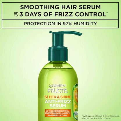 Garnier Fructis Sleek & Shine Anti-Frizz Serum for Frizzy, Dry Hair
