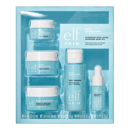 e.l.f._SKIN_Holy_Hydration!_Hydrated_Ever_After_Skincare_Mini_Kit,_Cleanser,_Makeup_Remover,_Moisturizer_&_Eye_Cream_For_Hydrating_Skin,_Airplane-Friendly_Sizes