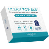 CLEAN SKIN CLUB Blemish Control Clean Towels® XL, Extra Exfoliation for Oily Skin, Disposable, Single-Use Face Towelette Dry Wipe
