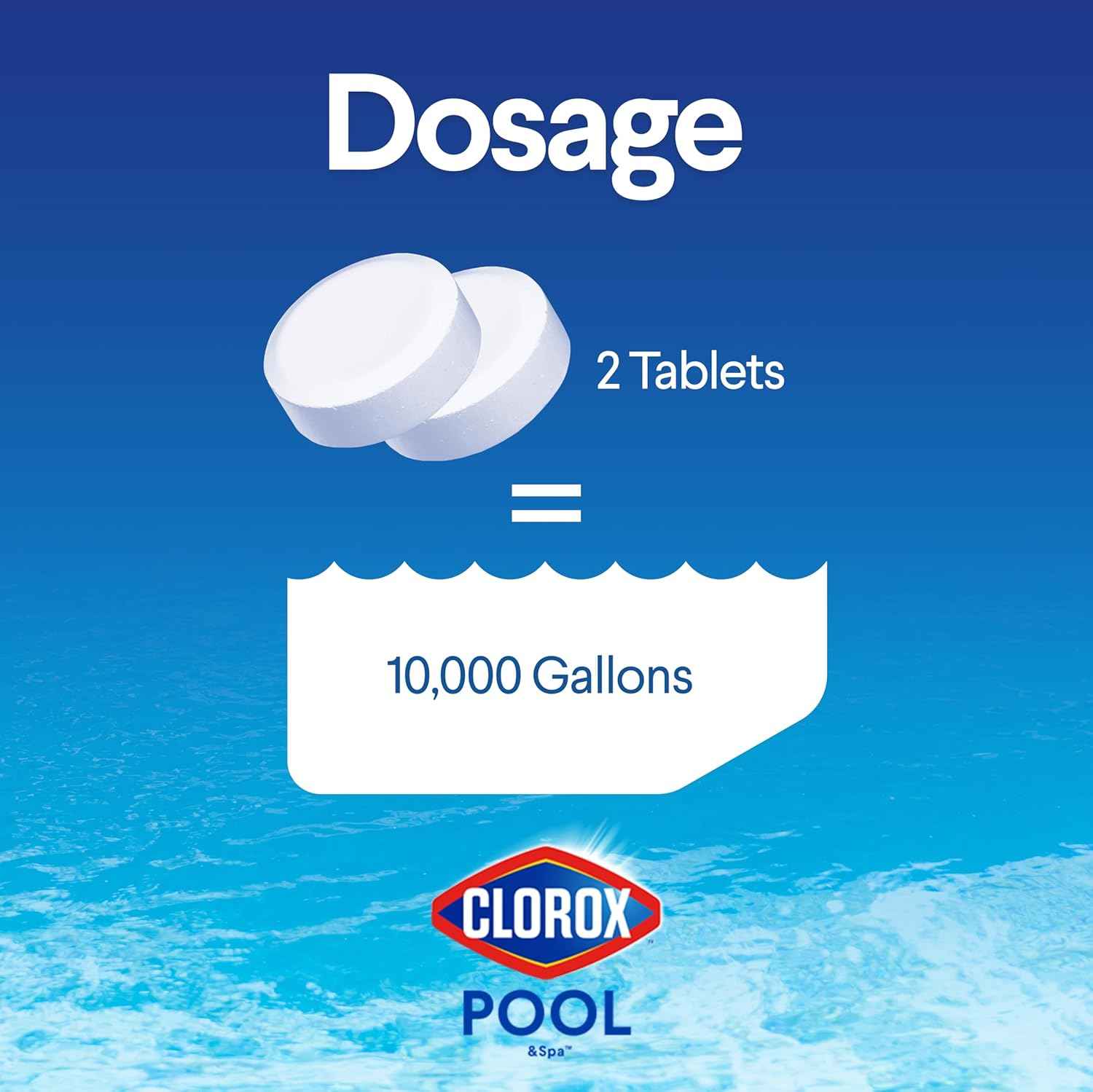 Clorox® Pool&Spa™ XtraBlue 3” Swimming Pool Chlorinating Tablets, Kills Bacteria & Stops Algae