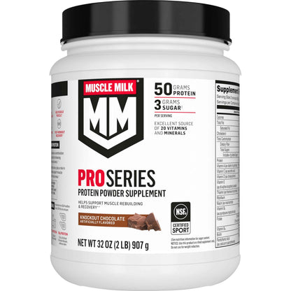 Muscle Milk Pro Series Protein Powder Supplement, 50g Protein, 3g Sugar, 20 Vitamins & Minerals, NSF Certified for Sport, Workout Recovery