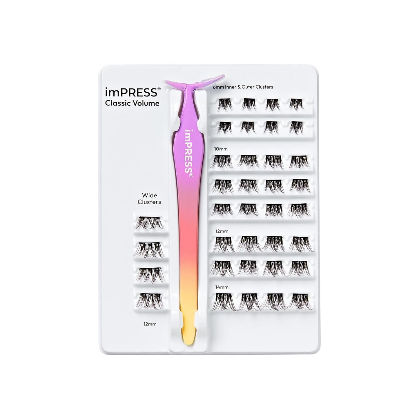 KISS_imPRESS_Falsies_Self_Adhesive_Eyelashes,_Press_On_Lashes,_12mm-14mm_Glam_Volume_Lashes,_Black,_No_Glue_Needed,_Invisible_Band,_36_Lash_Clusters_&_Non-Stick_Applicator_-_Voluminous