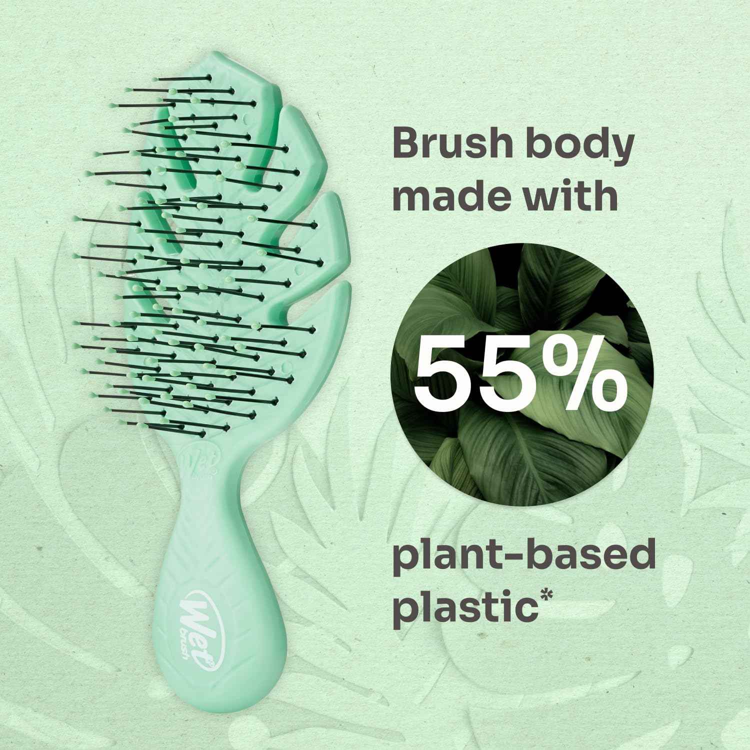 Wet Brush Go Green Mini Detangler, Detangling Travel Hair Brush - Ultra-Soft IntelliFlex Bristles Glide Through Tangles & Gently Loosens Knots While Minimizing Pain, Split Ends & Breakage