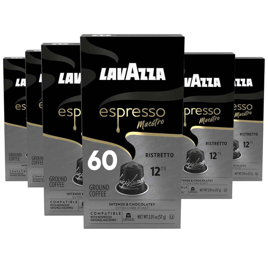 Lavazza Espresso Maestro Aluminum Capsules Compatible with Nespresso* Original Machines, Dark Espresso Roast, Arabica and Robusta Blend