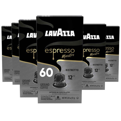 Lavazza Espresso Maestro Aluminum Capsules Compatible with Nespresso* Original Machines, Dark Espresso Roast, Arabica and Robusta Blend