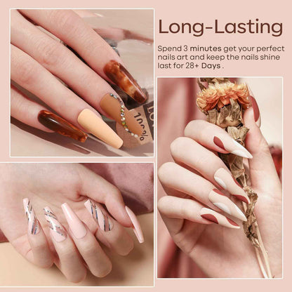 modelones Gel Nail Polish Kit -6 Colors Nude Pink Milky White Spring Gel Polish Set Skin Tones Neutral Brown Soak Off Gel Nail Kit Manicure DIY Nail Art Salon Home Gift