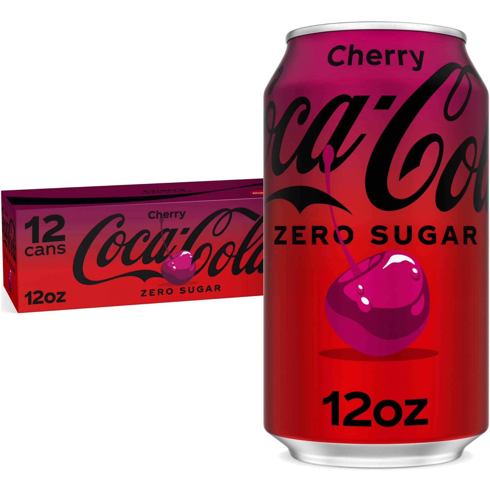 Coca-Cola Cherry Zero Soda | Zero Sugar Cherry Vanilla, 12 Fl Oz (pack of 12)