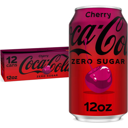 Coca-Cola Cherry Zero Soda | Zero Sugar Cherry Vanilla, 12 Fl Oz (pack of 12)