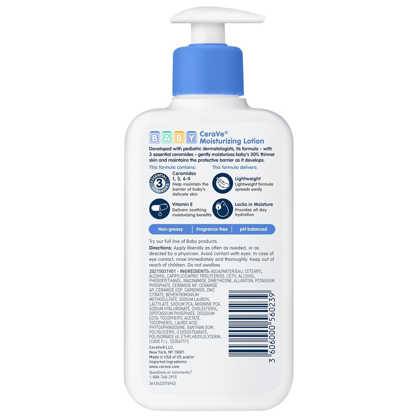 CeraVe_Baby_Lotion,_Gentle_Baby_Skin_Care_with_Ceramides,_Niacinamide_&_Vitamin_E,_Fragrance,_Paraben,_Dye_&_Phthalates_Free,_Lightweight_Moisturizer,_8_Ounce,_Packaging_May_Vary