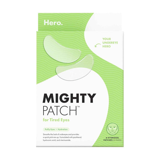 HERO COSMETICS Mighty Patch™ for Tired Eyes Patches - Soothing Hydrogel Patches - Awakens and Visibly De-puffs Undereyes with Multiple Applications
