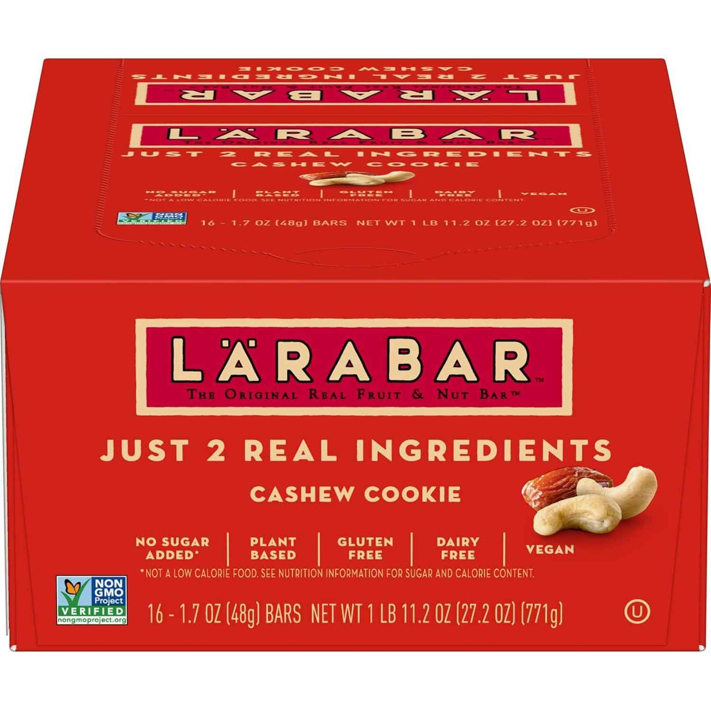 Larabar Cashew Cookie, Fruit and Nut Bars, Gluten Free and Vegan, 27.2 oz, 16 Ct
