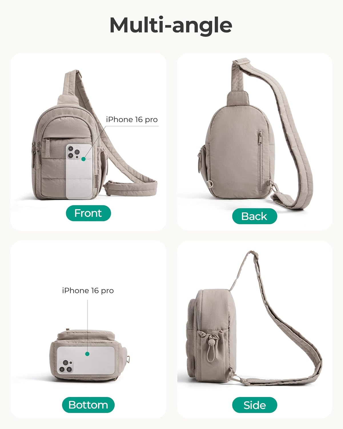 BAGSMART_Small_Sling_Bag_for_Women,_Puffer_Crossbody_Bag_Purses_Hobo_Handbag_Fanny_Packs_for_Travel_Hiking