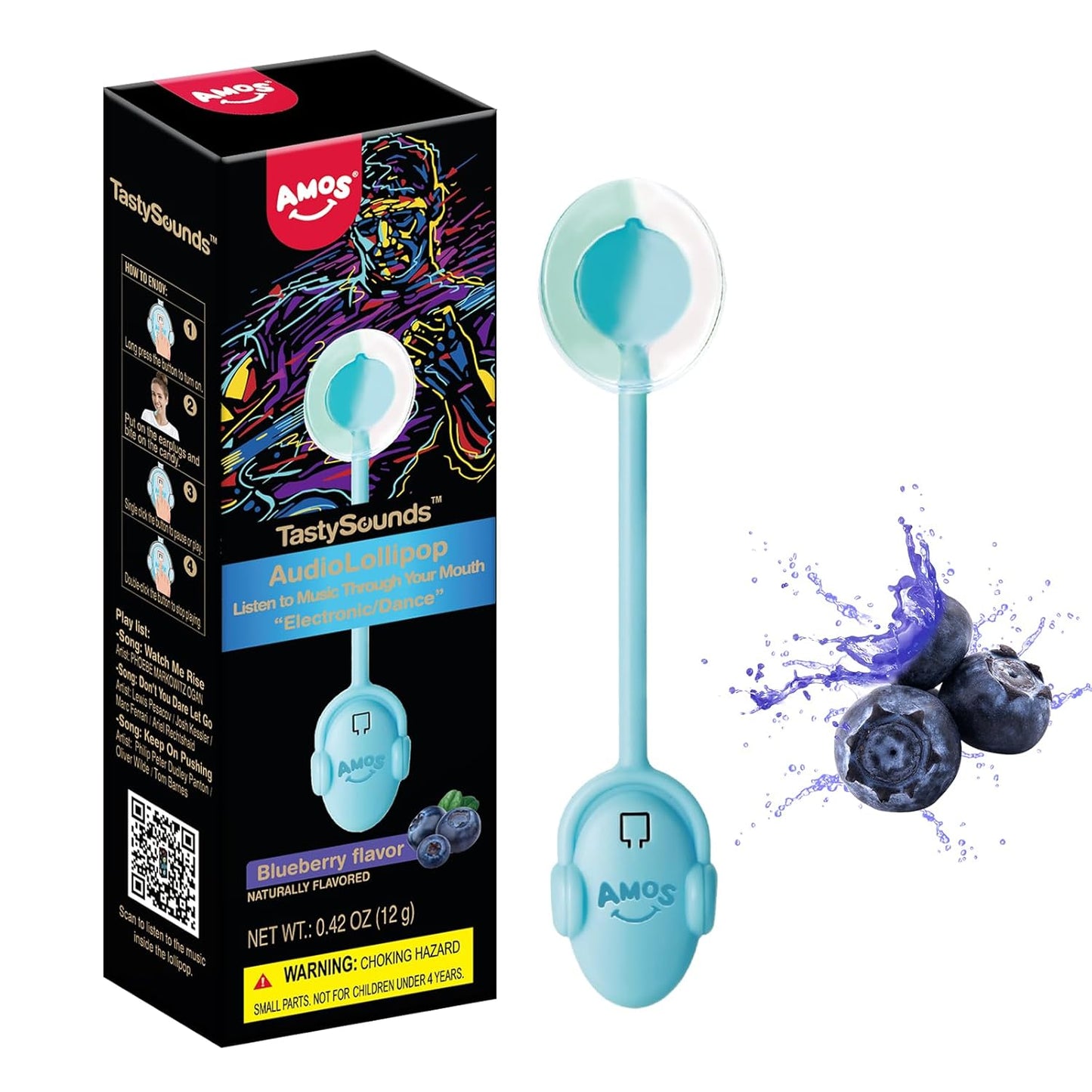 Amos Music Lollipop Candy, Audio Singing Lollipop, Unique Valentine's Gift, Individually Wrapped Natural Fruit Multiple Choice - Eco House Kit