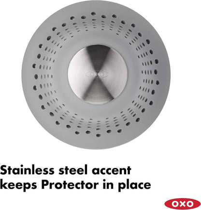 OXO Good Grips Silicone Shower & Tub Drain Protector, Hair Drain Catcher