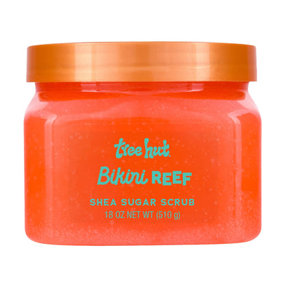 Tree Hut Bikini Reef Shea Sugar Scrub, Exfoliating, Hydrating &amp;amp; Moisturizing Body Scrub with Shea Butter &amp;amp; Nourishing Essential Oils, Smooth &amp;amp; Soften Skin, 18 oz