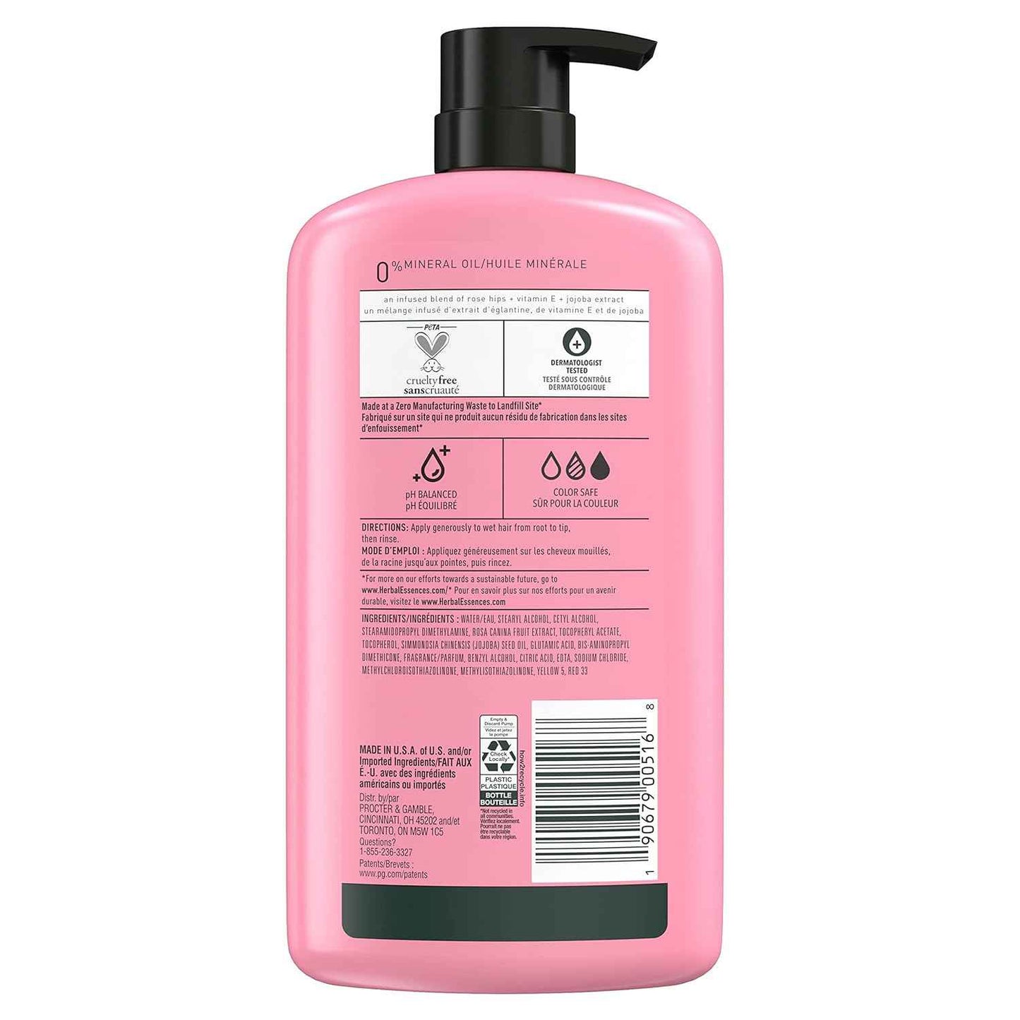 Herbal Essences Conditioner, Rose Hips- Smooth Collection, Shiny Hair with Vitamin E & Jojoba, Safe for Color Treated Hair, Floral Scent, Cruelty-Free, Dermatologist-Tested, 29.2 Fl Oz
