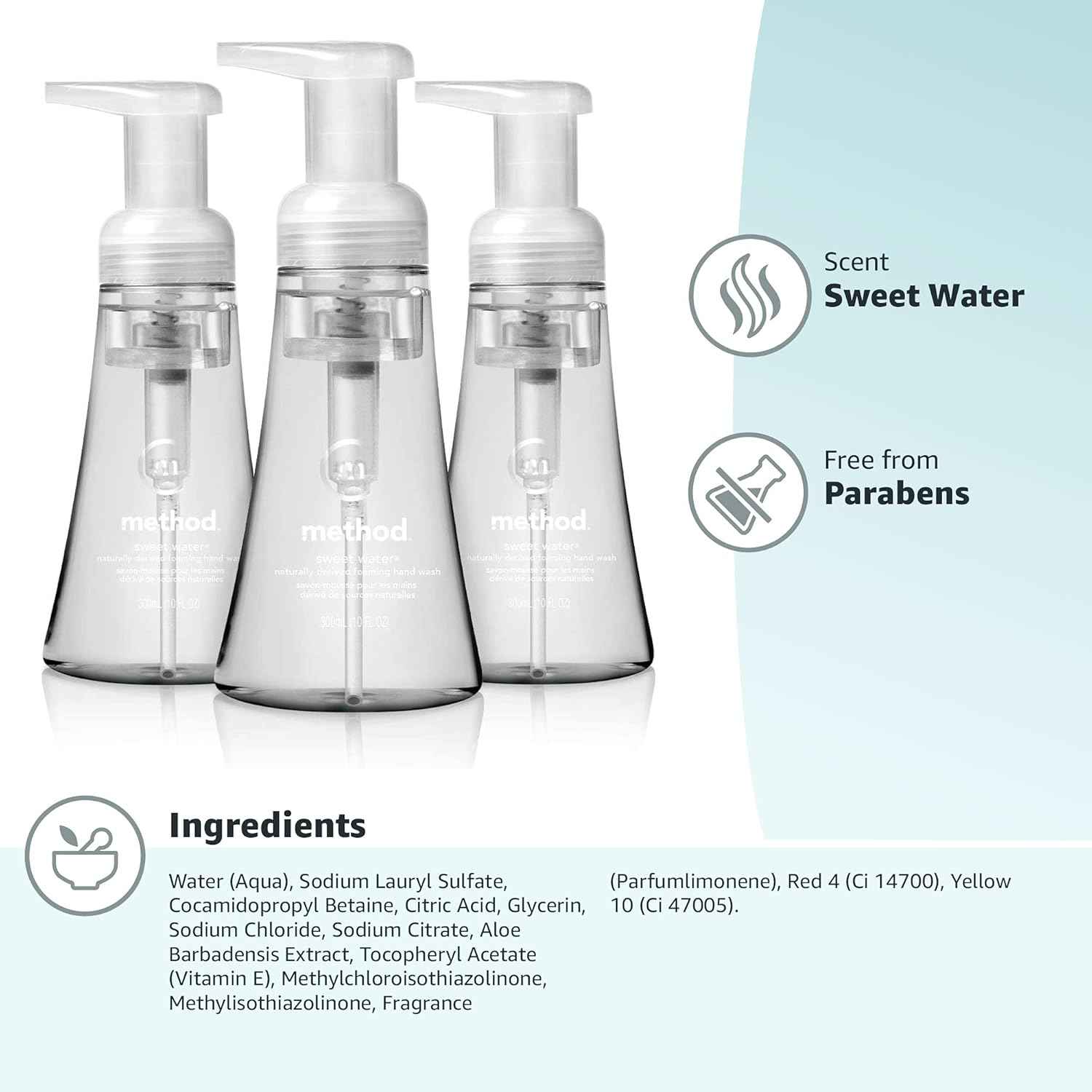 Method Foaming Hand Soap, Sweet Water, Paraben and Phthalate Free, 10 fl oz