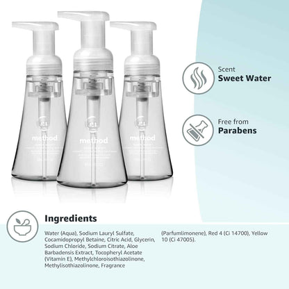 Method Foaming Hand Soap, Sweet Water, Paraben and Phthalate Free, 10 fl oz