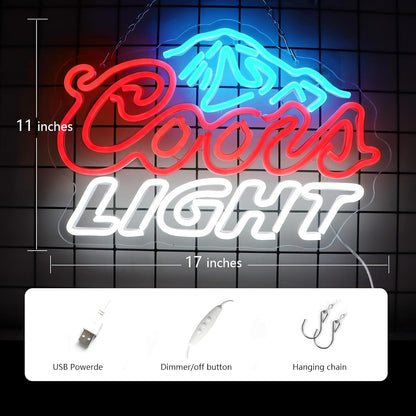 JFLLamp_Crs_LIGHT_Neon_Signs_for_Wall_Decor_Neon_Lights_for_Bedroom_Led_Signs_Suitable_for_Man_Cave_Bar_Pub_Restaurant_Christmas_Birthday_Party_Gift_Led_Art_Wall_Decorative_Crs_Light_Bar_Sign,_5V_Usb_Power,_17*11_Inch(Azure+red+white）