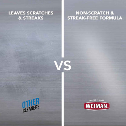 Weiman Stainless Steel Cleaner & Polish, Aerosol, Anti Fingerprint Spray Stainless Steel Cloth, Water Spots & Grease, No Streaks or Residue, Safe for Metal Polish, Chrome, Appliances & Sinks