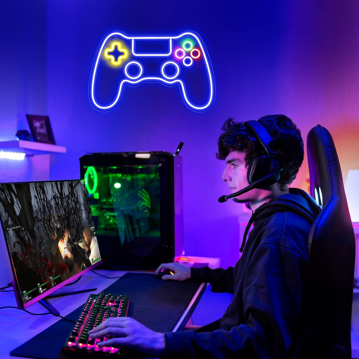 Kavaas_Gamer_Neon_Sign,_Game_Controller_LED_Sign_for_Gaming_Room_Decor_-_Game_Neon_Sign_for_Teen_Boy_Room_Decor_-_Best_Gamer_Gifts_for_Boys,_Kids