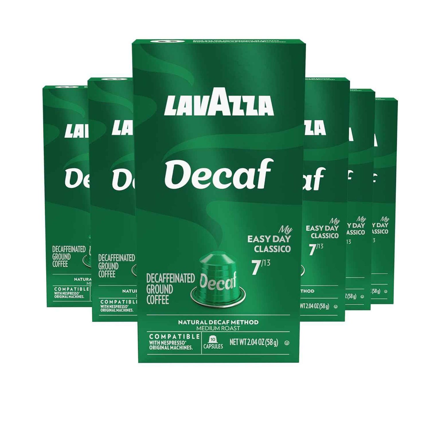Lavazza Espresso Maestro Decaf (DEK) Aluminum Capsules Compatible with Nespresso* Original Machines, Medium Espresso Roast, Arabica and Robusta Blend