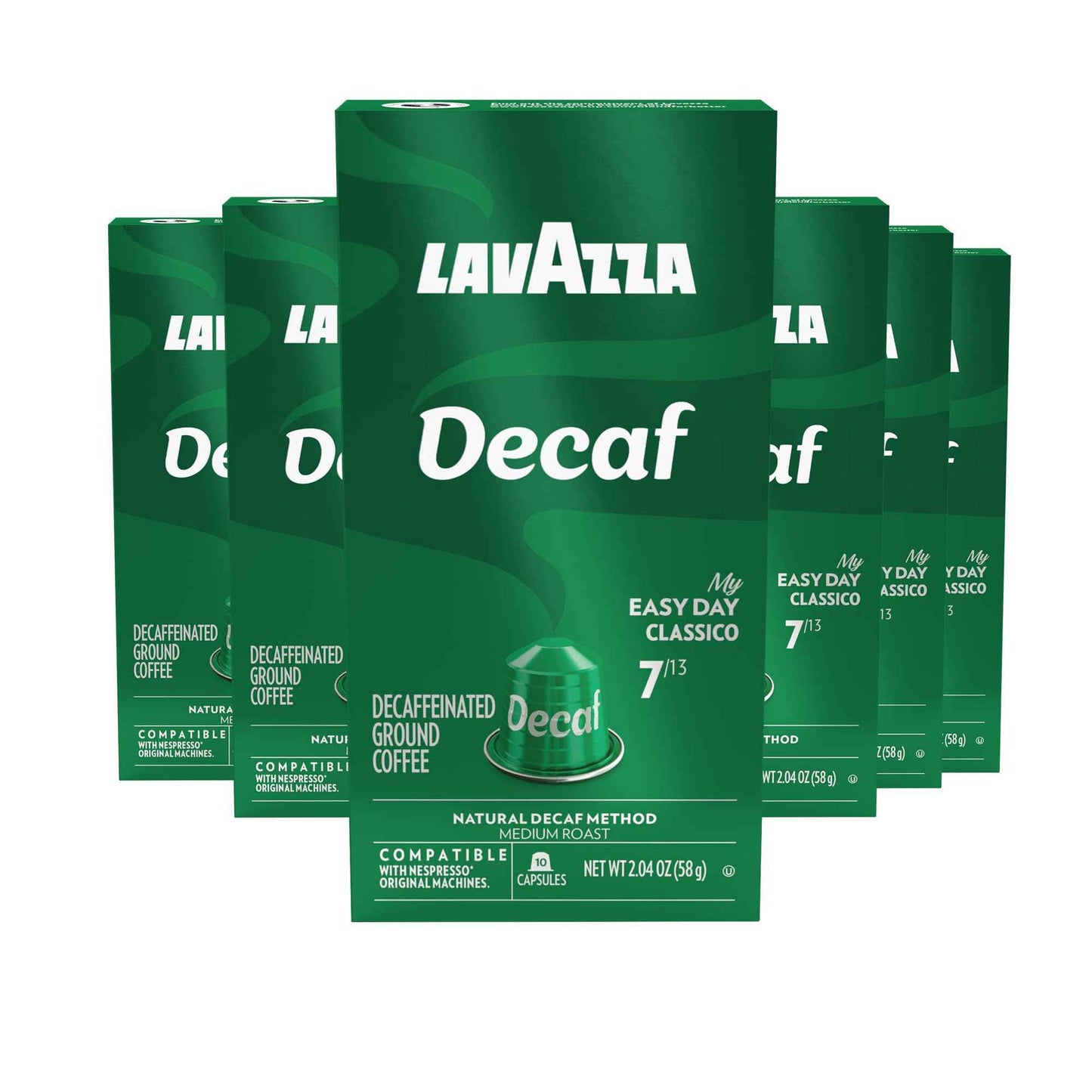 Lavazza Espresso Maestro Decaf (DEK) Aluminum Capsules Compatible with Nespresso* Original Machines, Medium Espresso Roast, Arabica and Robusta Blend