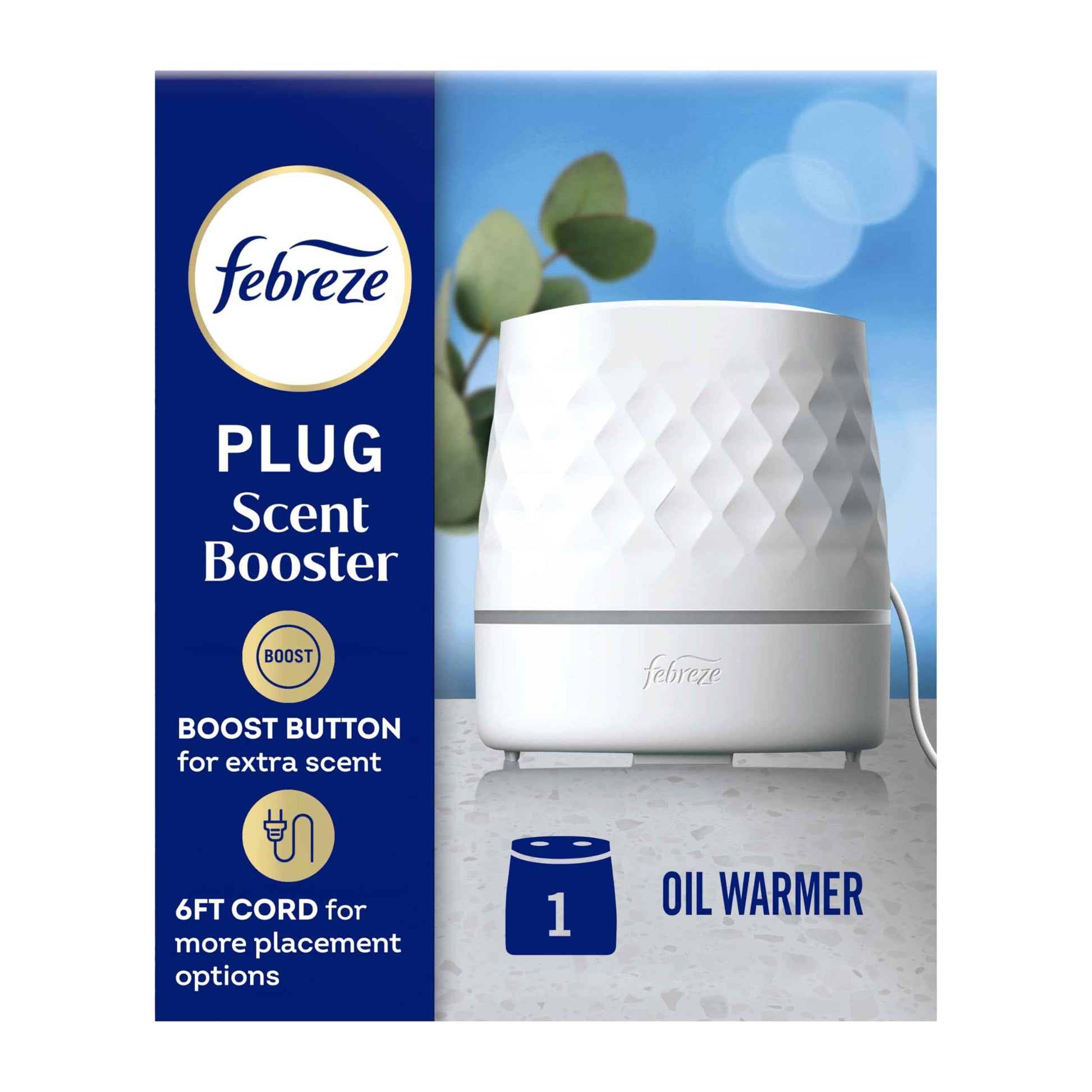 Febreze Plug Scent Booster, Continuous Scent Device Oil Diffuser, Compatible with Febreze Air Freshener Plug in Refills - Refills not Included