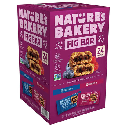 Nature's Bakery Whole Wheat Fig Bars, Real Fruit, Vegan, Non-GMO, Snack bar