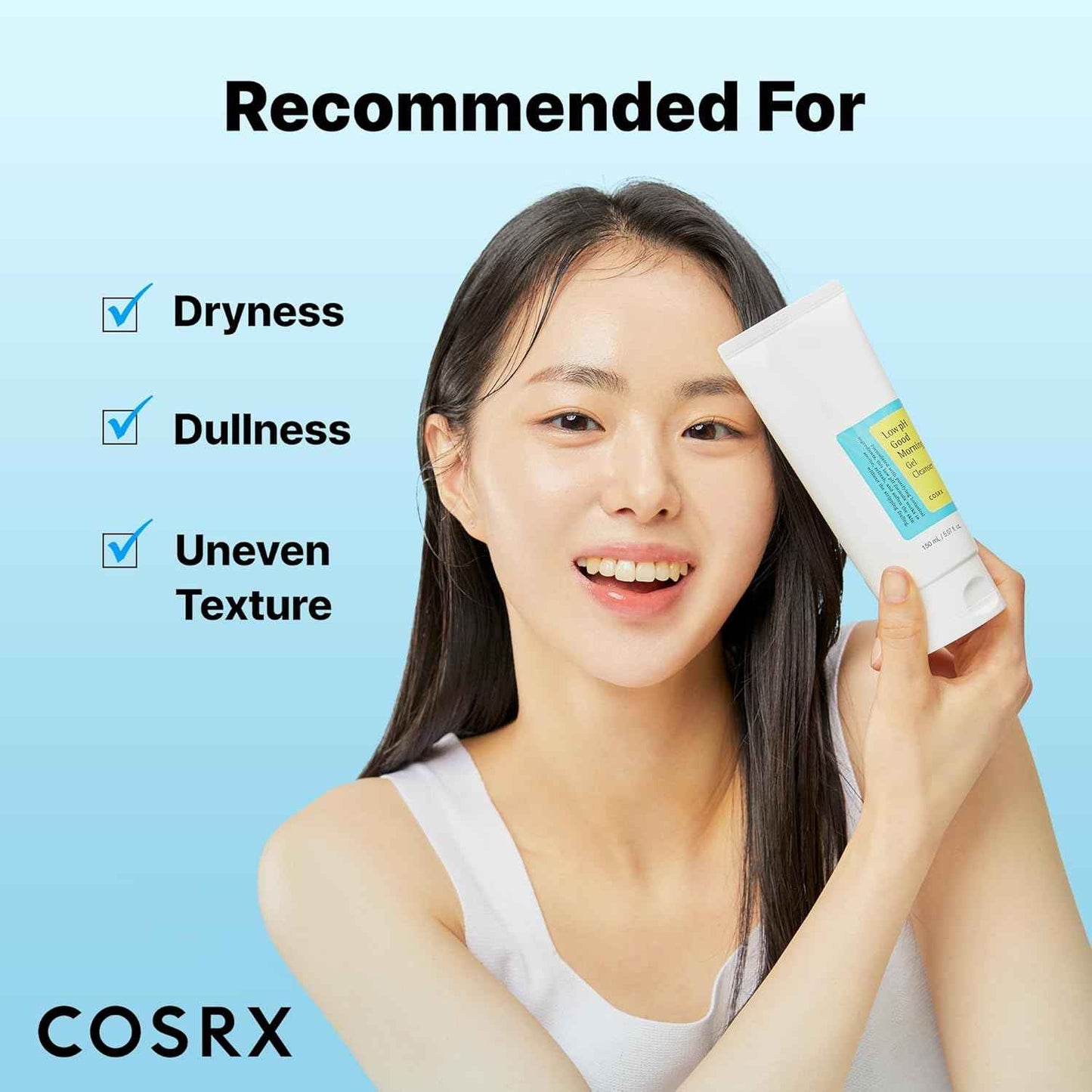 COSRX Low pH Good Morning Gel Face Cleanser, BHA Face Wash, Daily Mild Face Cleanser for Sensitive Skin, PH Balancing, Korean Skin Care, Korean Face Wash