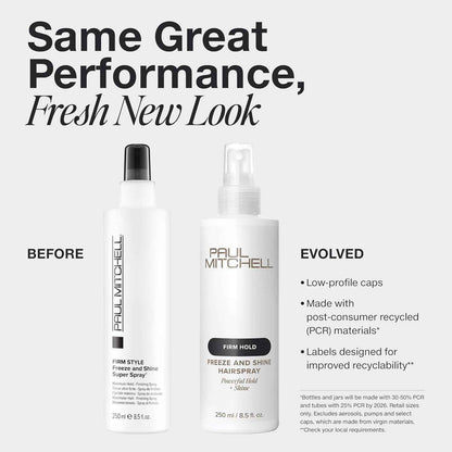 Paul Mitchell Freeze and Shine Super Hairspray, Maximum Hold, Shiny Finish Hairspray, For Coarse Hair