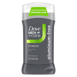 DOVE MEN + CARE Aluminum‑Free Deodorant Stick, Breeze Mood Boosting Scent, 72h Odor Protection, 3 oz