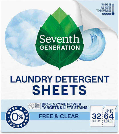 Seventh Generation Laundry Detergent Sheets 32ct Removes Tough Stains Safer for your family